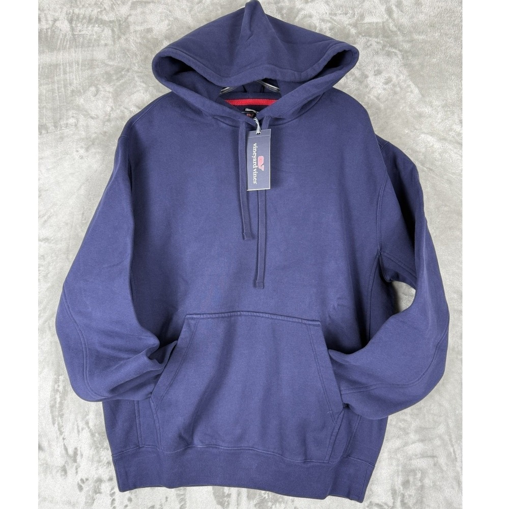 NWT Vineyard Vines Nautical Navy Fleece Hoodie Blank‎ Men's Size M